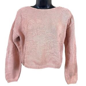 Vintage 80’s / 90’s SKYR Dusty Pink Cropped Knit Sweater
